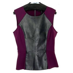 BCGB sleeveless top. Leather insert.
